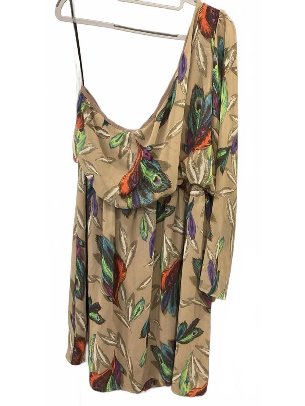 Forever 21 Plus Sizes Womens Single Sleeve Brown/floral Dress Size 2 X